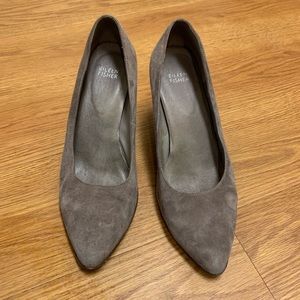 Eileen Fisher Grey Suede Heels